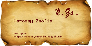 Marossy Zsófia névjegykártya